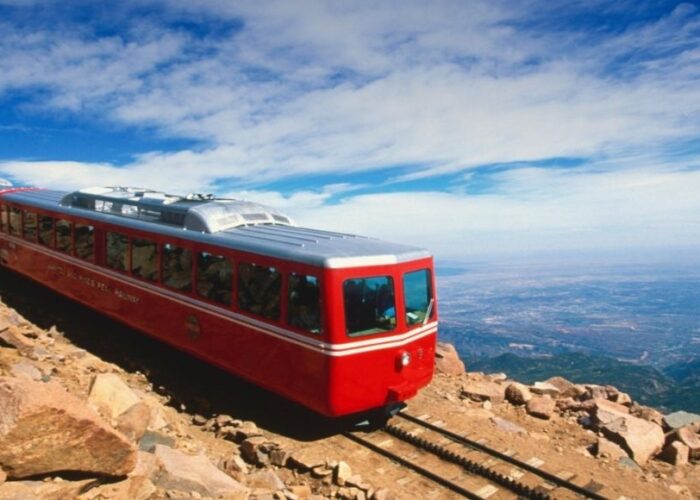Ride the Cog Tothe top of Pikes Peak- Then Bike down Pikes Highway