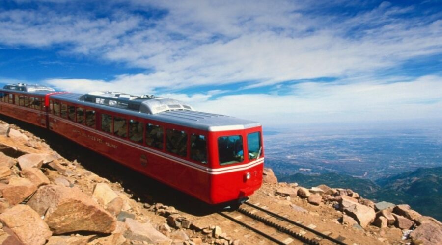 Ride the Cog Tothe top of Pikes Peak- Then Bike down Pikes Highway